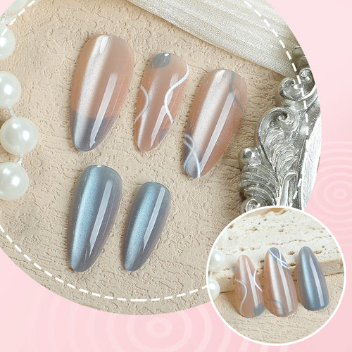 Premium Glänzendes Spitzes Press-On Nagelset