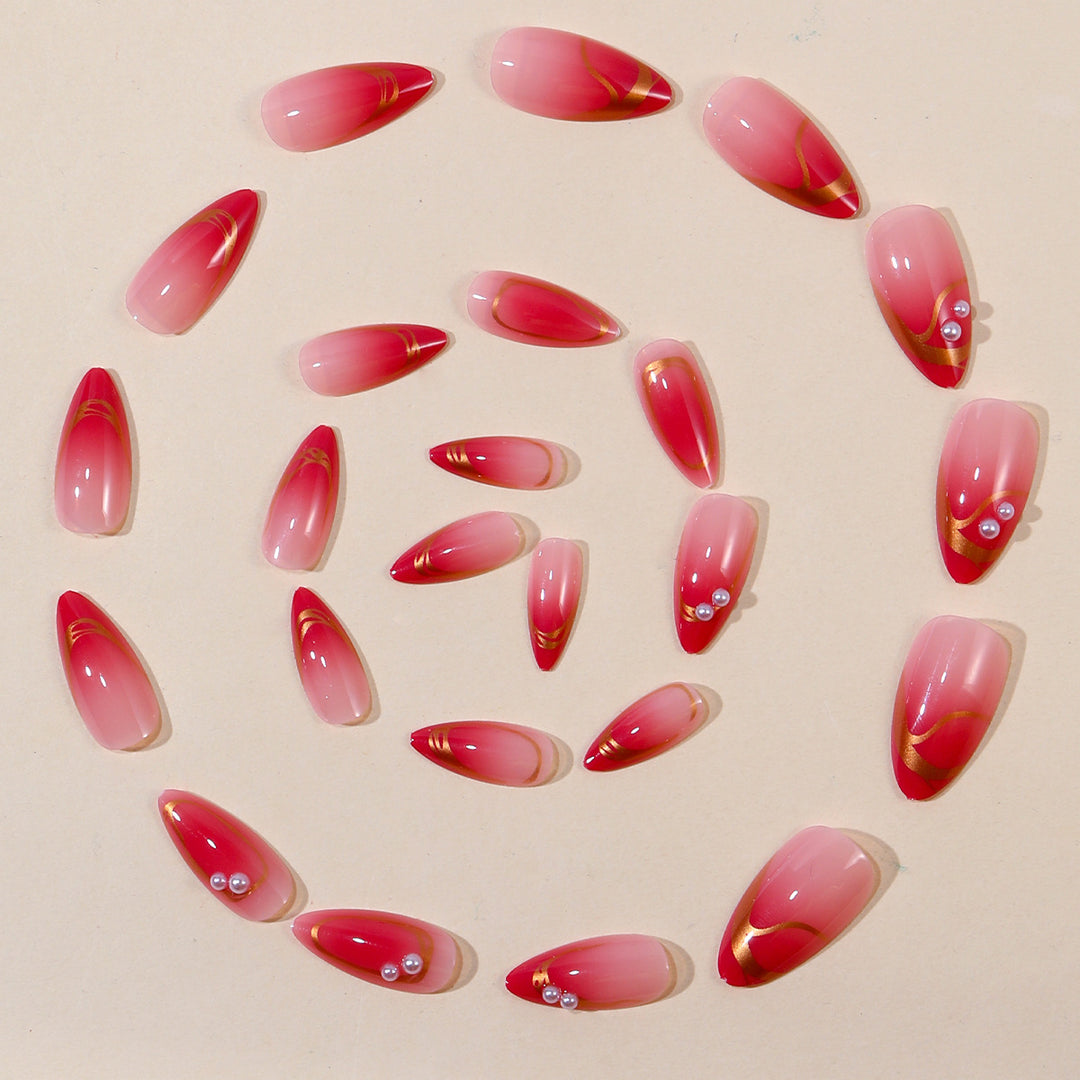 Elegante 3D Perlen Akzent Nagelkunst Verlängerungen Karnz