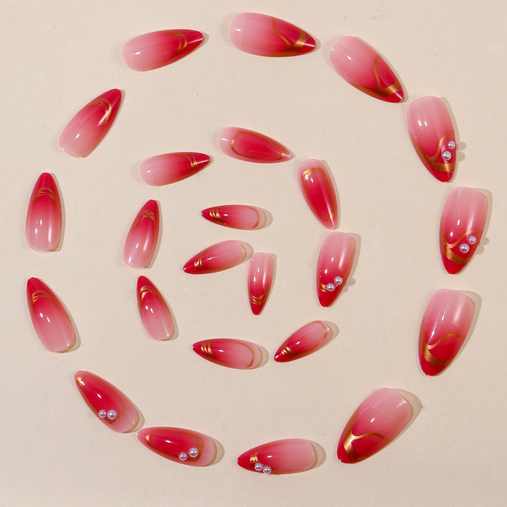 Elegante 3D Perlen Akzent Nagelkunst Verlängerungen Karnz