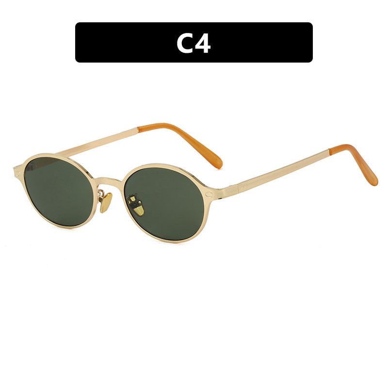 Damen runde Brille mit filigranem Metallrahmen und bequemen Nasenpads Karnz