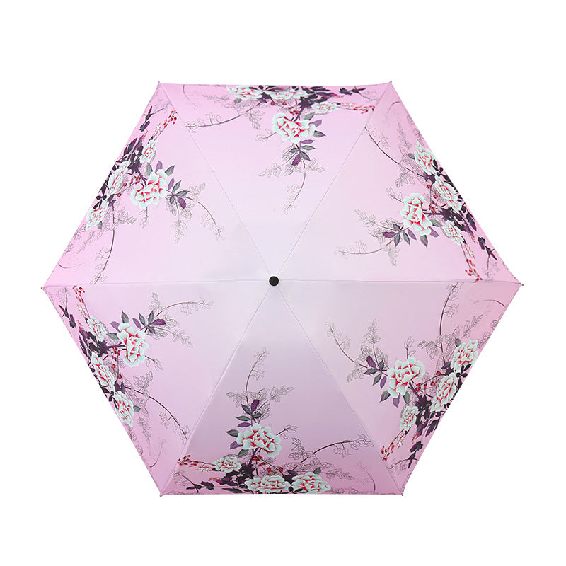 Damen Eleganter Regenschirm mit exquisitem Blumenmotiv Karnz