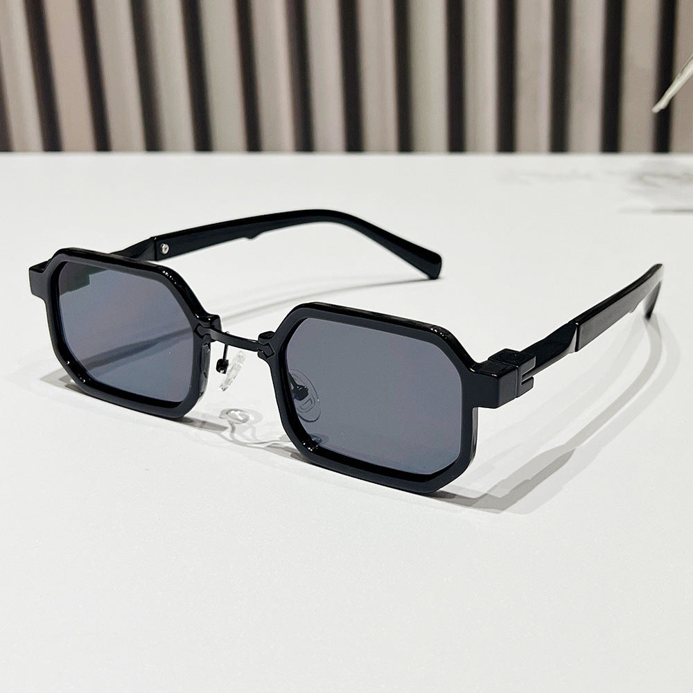 Moderne geometrische rechteckige Sonnenbrille Karnz