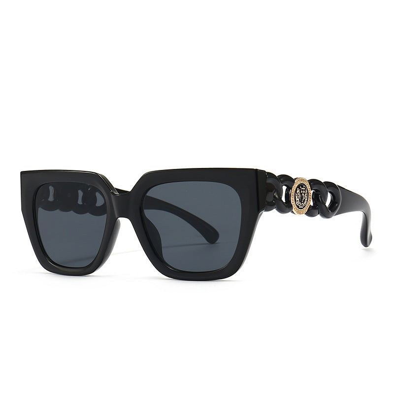 Damen oversized Sonnenbrille mit luxuriösen Kettenakzenten Karnz