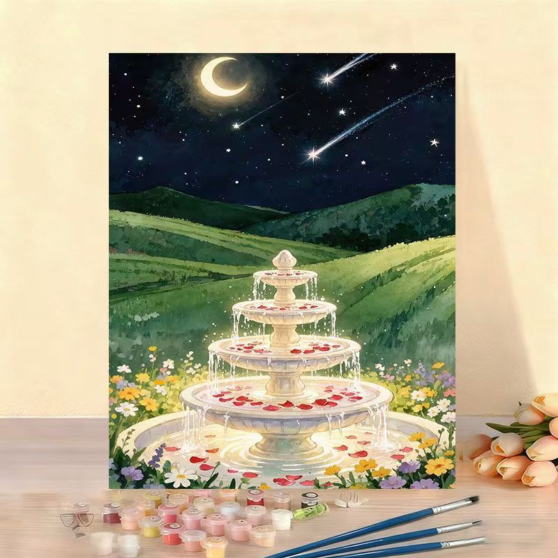 DIY Aquarell Brunnen Malen nach Zahlen Set Karnz