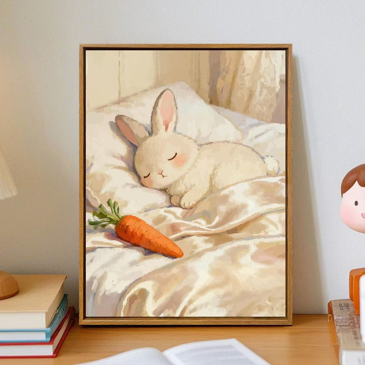 Gemütliche Cartoon-Hase Wandkunst Karnz