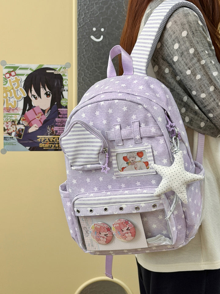 Stilvoller Mehrfach-Taschen Klar-Panel Rucksack Karnz