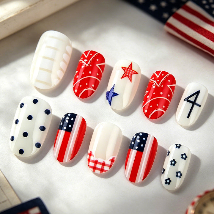 Patriotisches Nagelkunstdesign Karnz