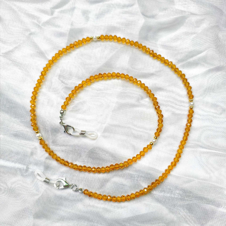 Elegante Brillenhalterkette mit Bunten Perlen Karnz