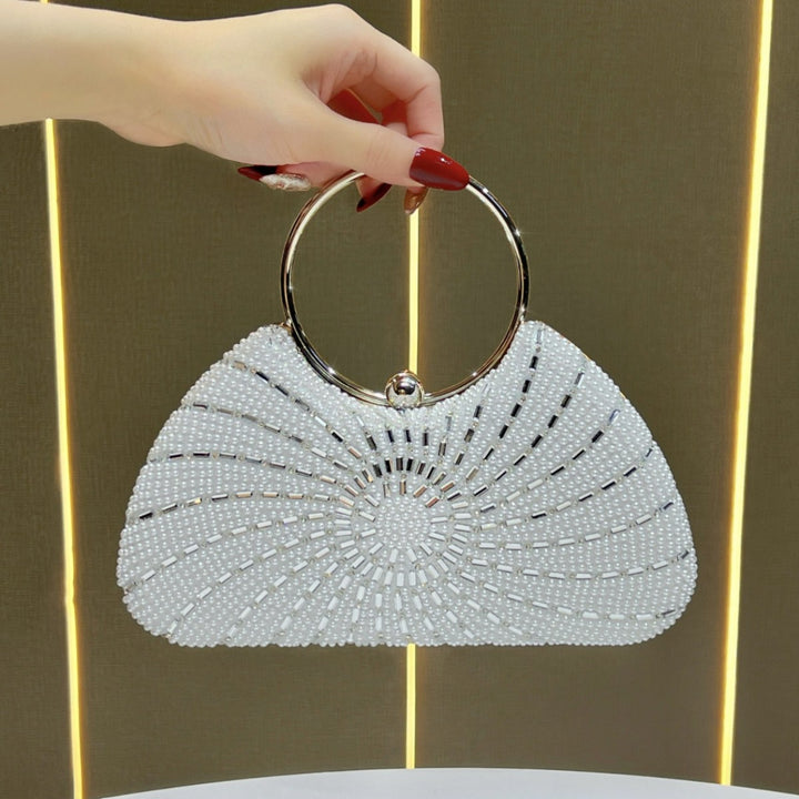 Dekorativer Perlen Clutch Abendtasche