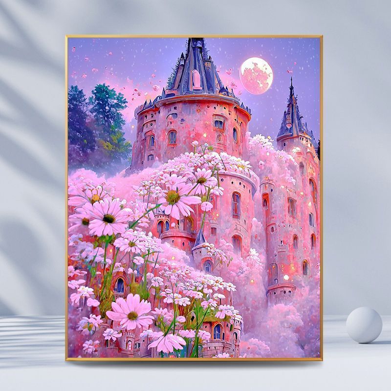 Fantasy Castle Landschaft Leinwand Kunst Karnz