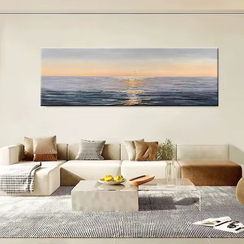 Großes Küsten Sonnenuntergang Leinwand Kunstwerk
