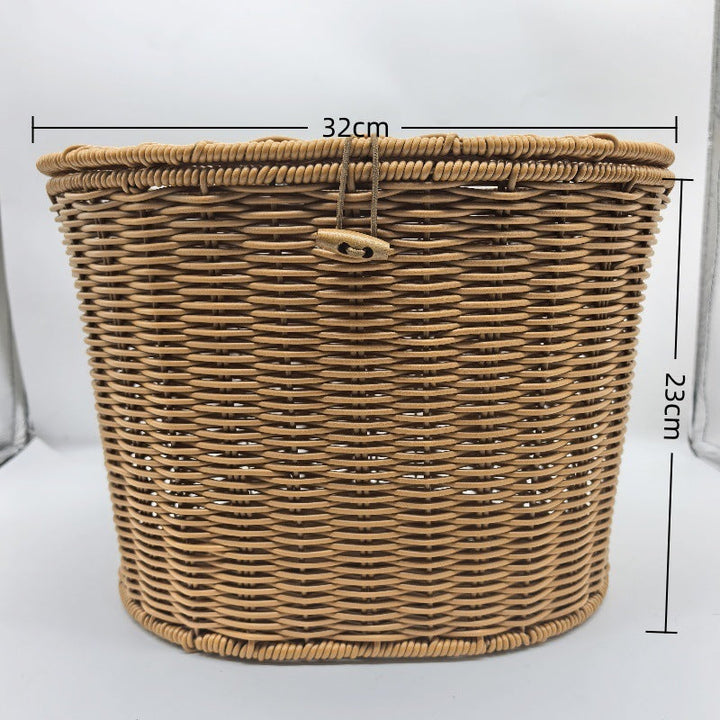 gewebter Rattan-Vorderradkorb mit universeller Lenkerbefestigung Karnz