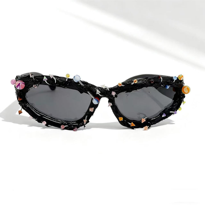 Damen Sonnenbrille mit kreativem Dekor und markantem Rahmen Karnz