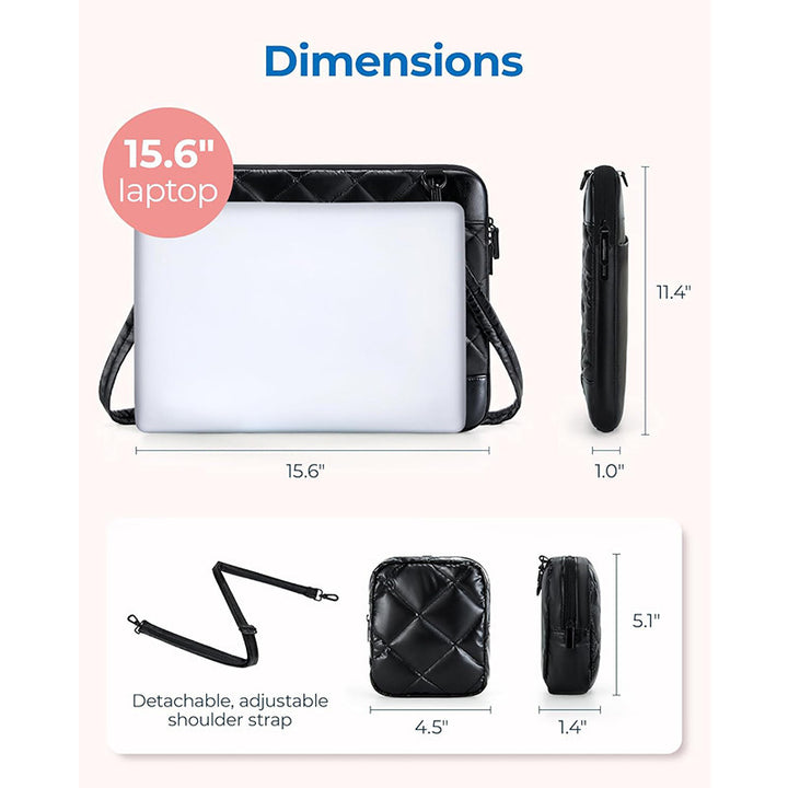 Gepolsterte Laptop-Tasche mit Abnehmbarem Schultergurt Karnz