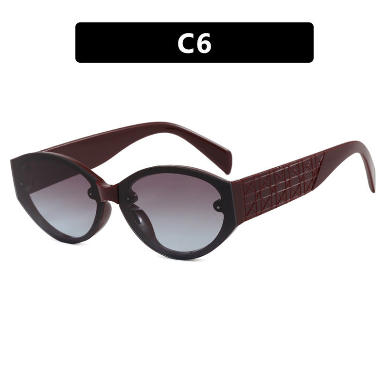 Damen extravagante Cat-Eye Sonnenbrille mit strukturiertem Rahmen Karnz
