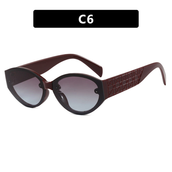 Damen extravagante Cat-Eye Sonnenbrille mit strukturiertem Rahmen Karnz