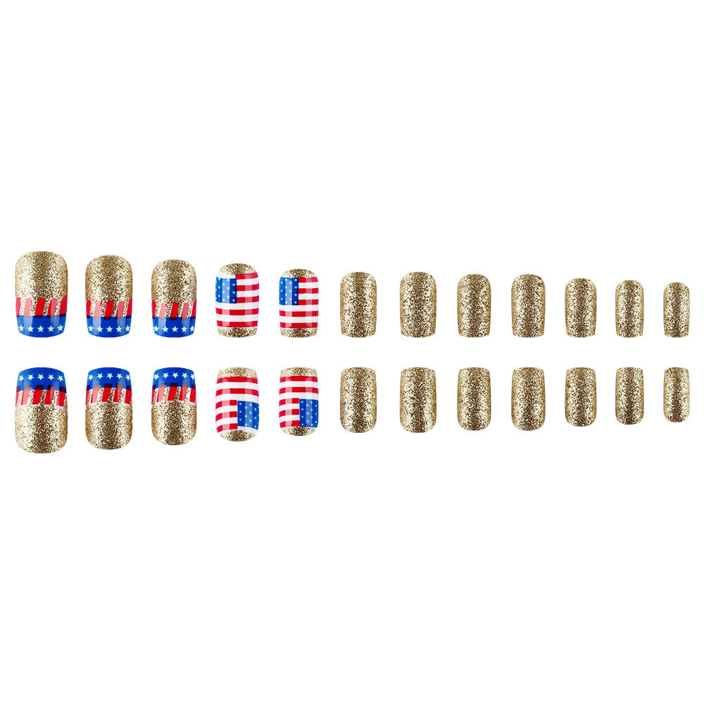 Funkelnde patriotische Nagelkunst Karnz