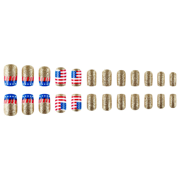 Funkelnde patriotische Nagelkunst Karnz