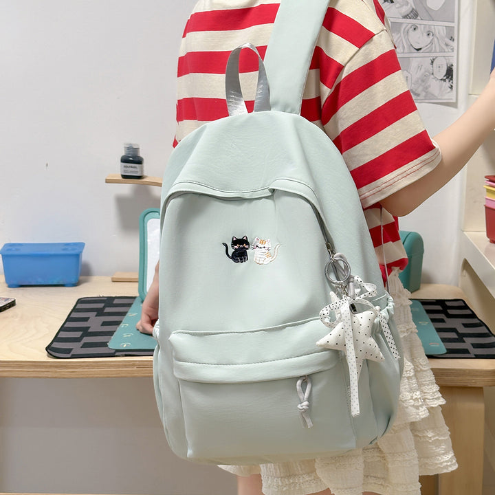 Bestickter katzen-themed Freizeit-Rucksack Karnz