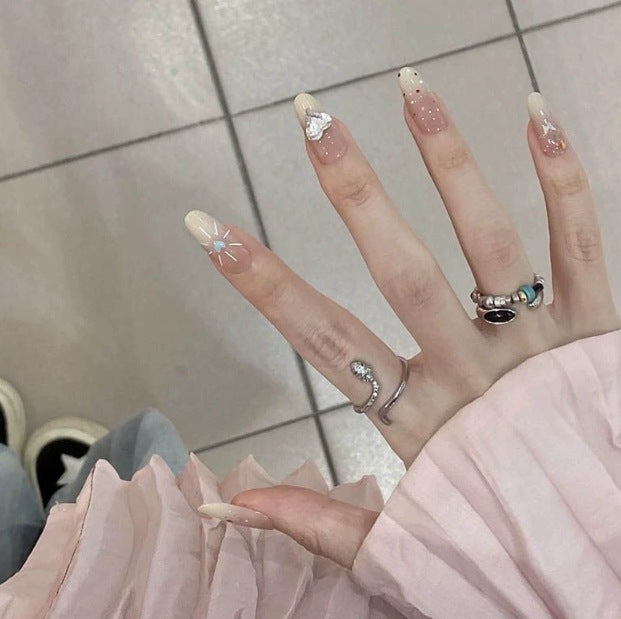 Dekorative Französische Spitze Nagelkunst Verlängerungen Karnz