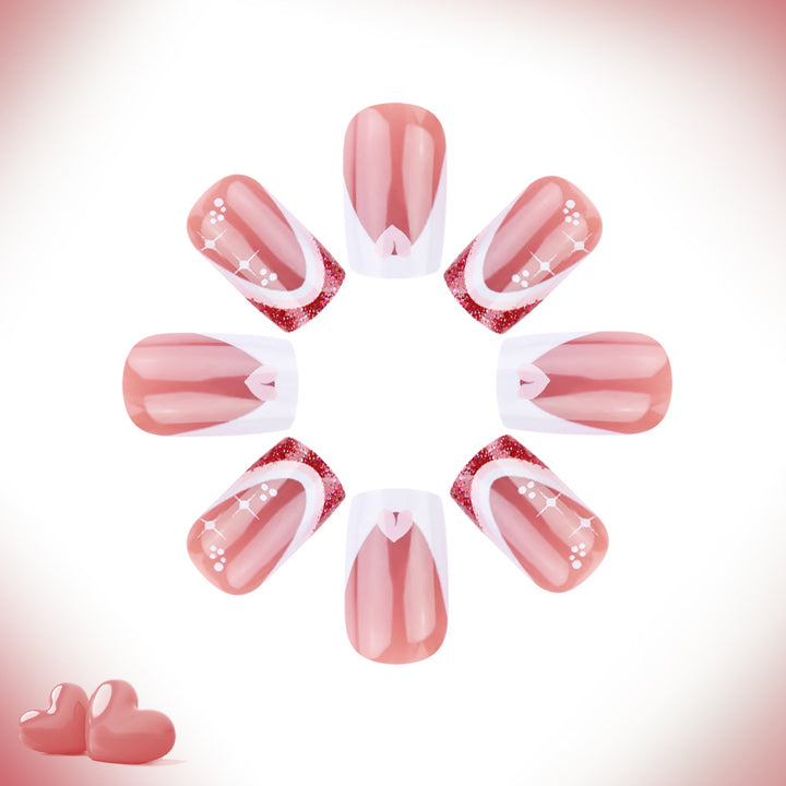 Elegantes French Tip Gel Nagel Set Karnz