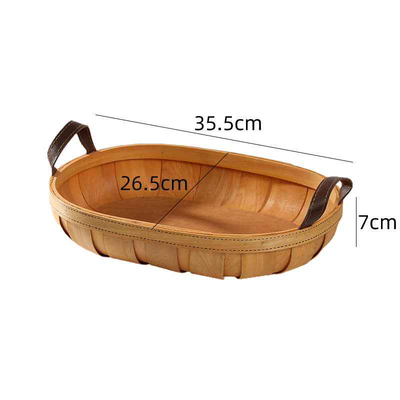 Unisex Handgefertigter Korb mit Ledergriffen Karnz