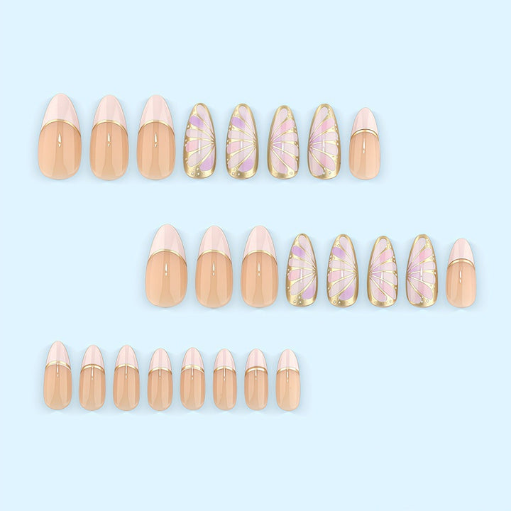 Kunstnagelset mit elegantem geometrischem Design Karnz