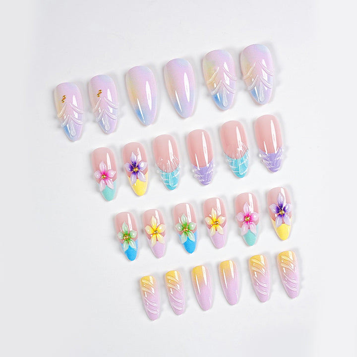 Premium Floral Press-On Nail Art Kit