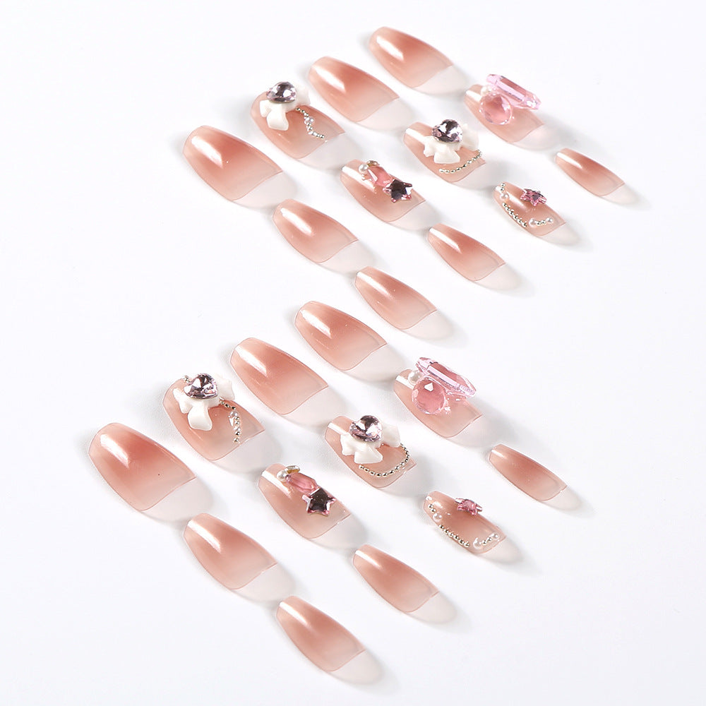 Künstlerisches 3D-Blumen-Press-On-Nagelset Karnz