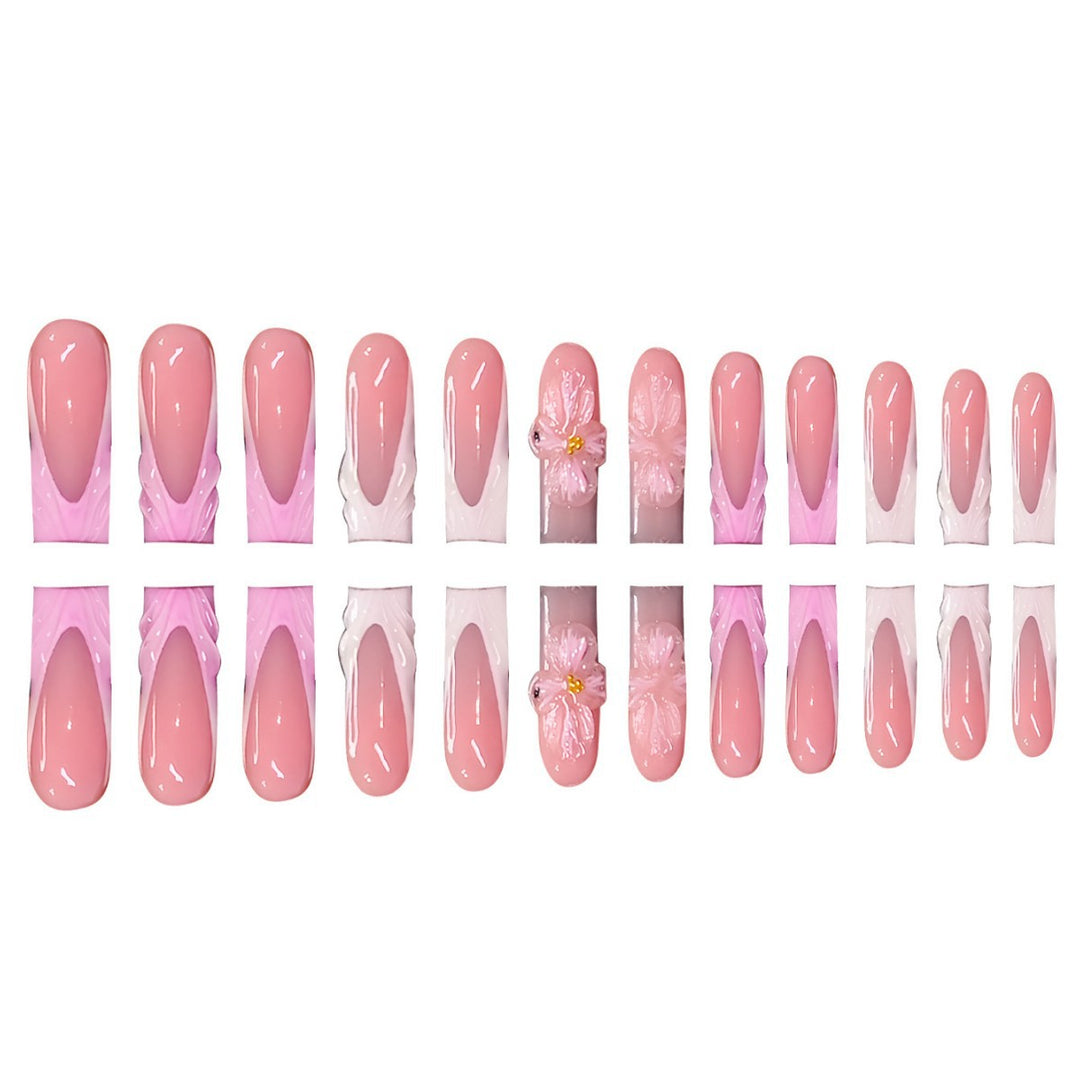 3D Floral Design Press-On Nails Karnz