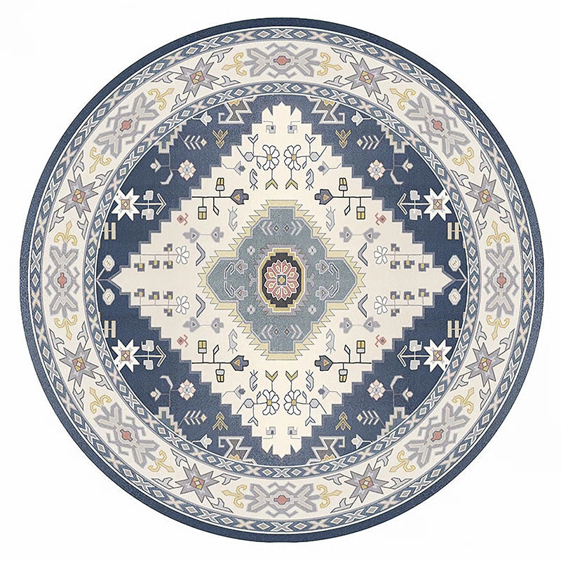 Runder Vintage Floral Teppich