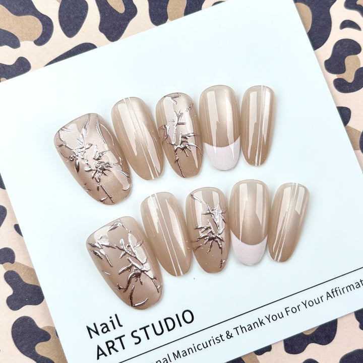 Premium Künstlerische Press-On Nagel Set