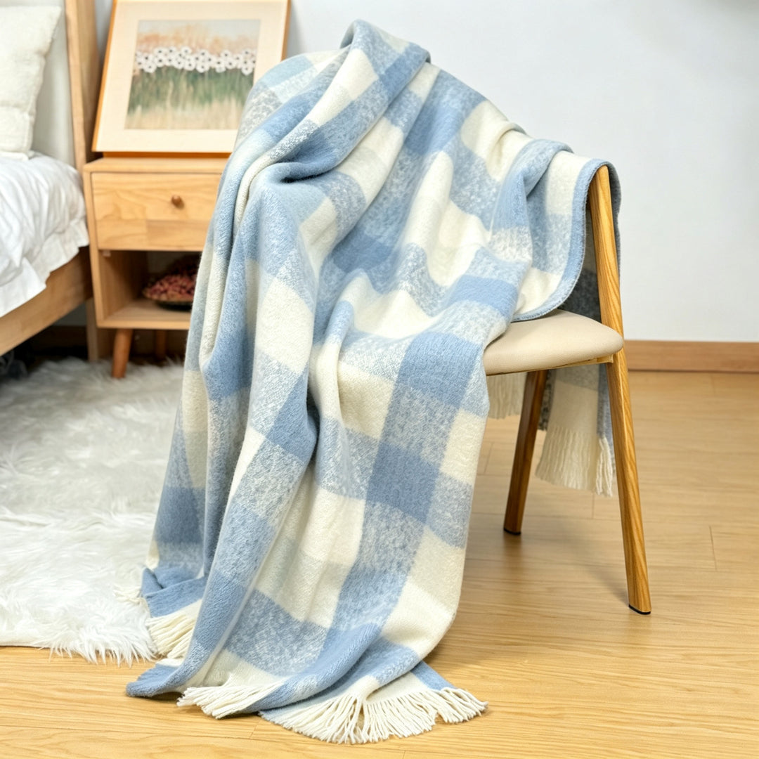 Gemütliche kariert gestrickte Decke