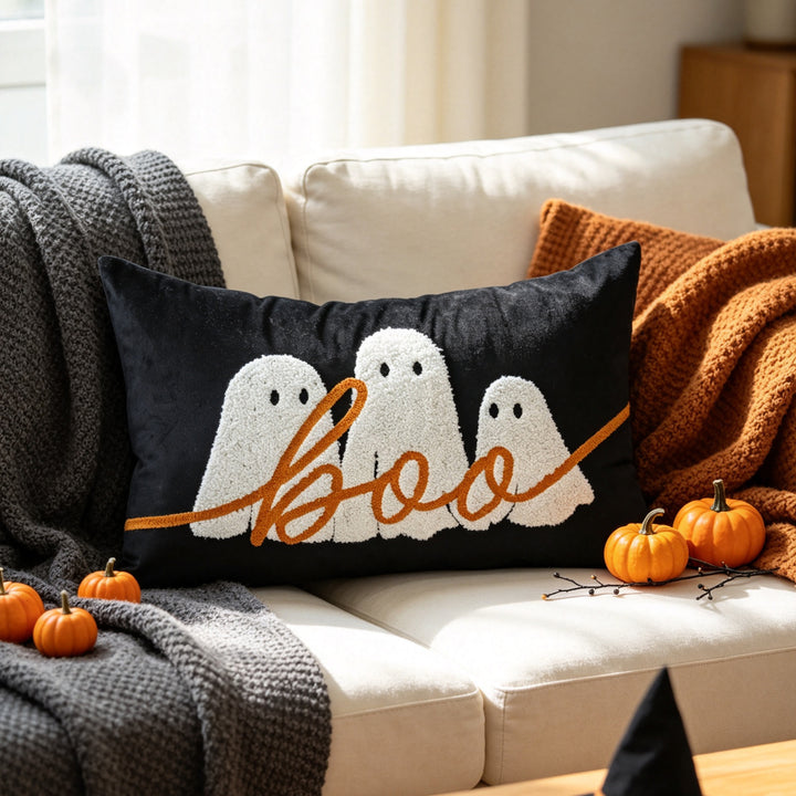 Halloween Sherpa Tufted Rückenstützen Kissenbezug