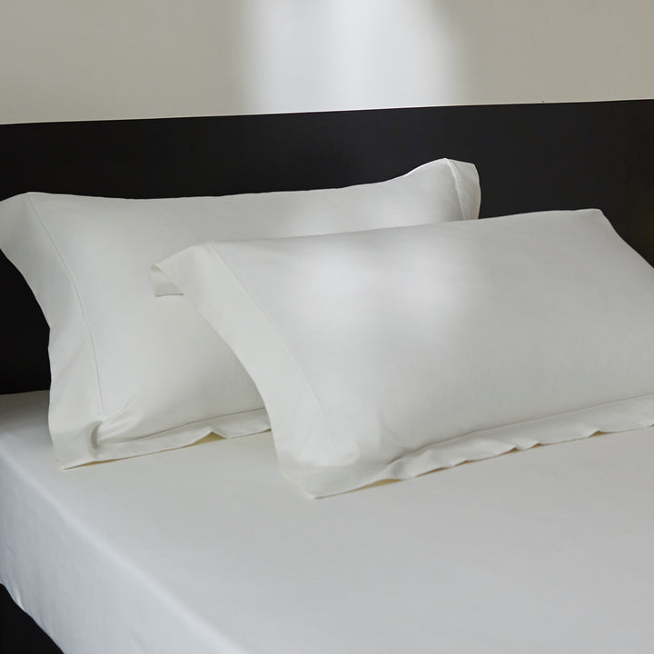 Hotel-Stil Langstapel-Baumwoll-Percale Bettlaken-Set mit tiefem Spannbettlaken und Oxford-Kissenbezügen