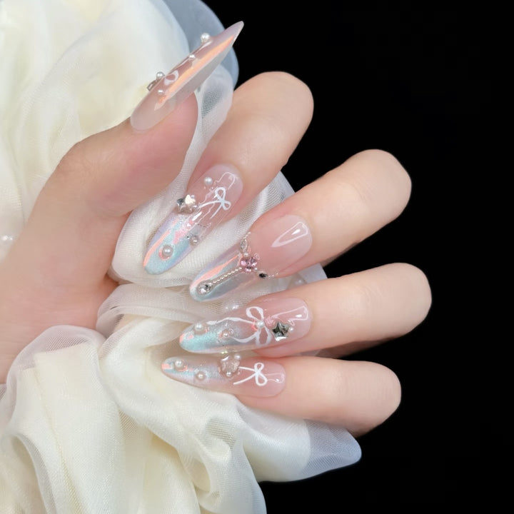 Elegantes Gradient Press-On Nagelkunst Set