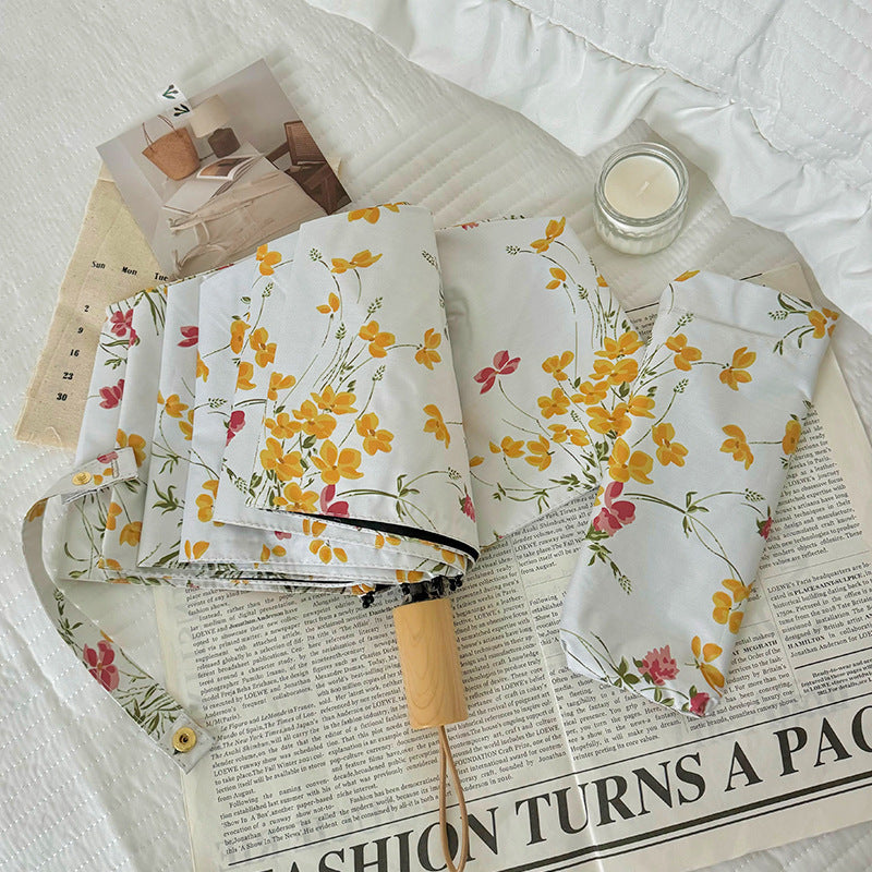 Damen Faltbarer Sonnenschutzschirm mit Blumendesign Karnz