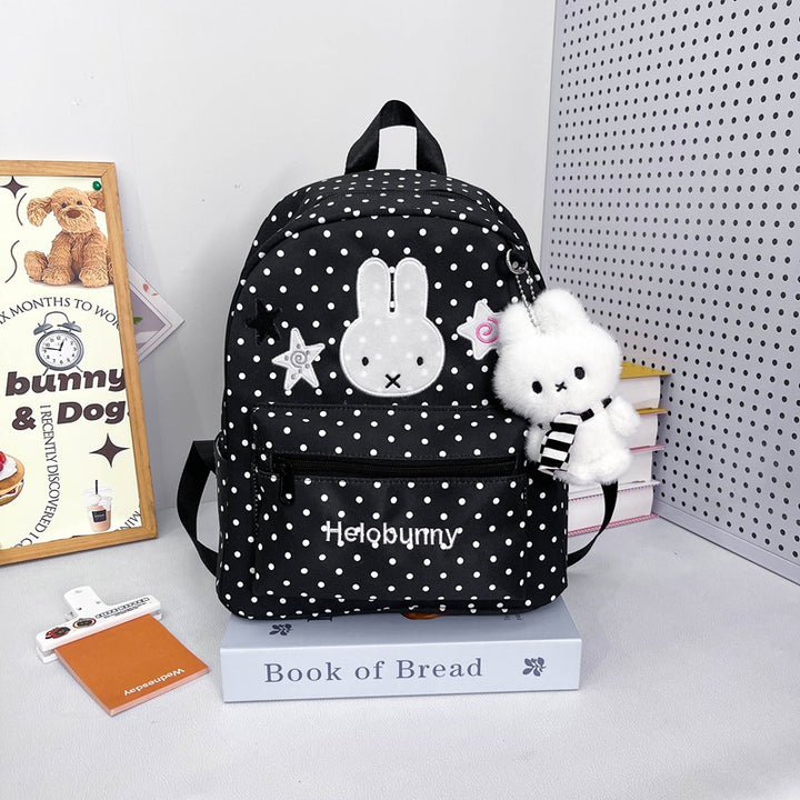 Polka-Dots Cartoon-Themen Rucksack mit Plüsch Charm Karnz