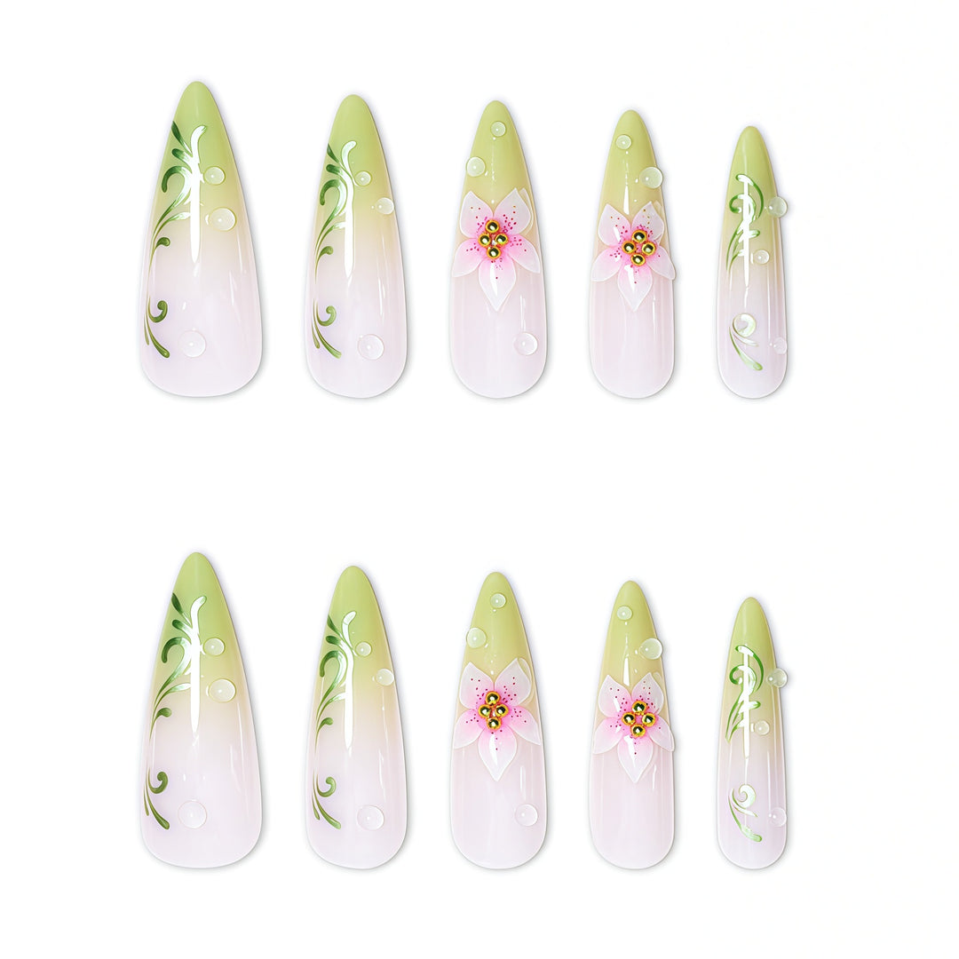Elegante Stiletto Nagelkunst Verlängerungen Karnz