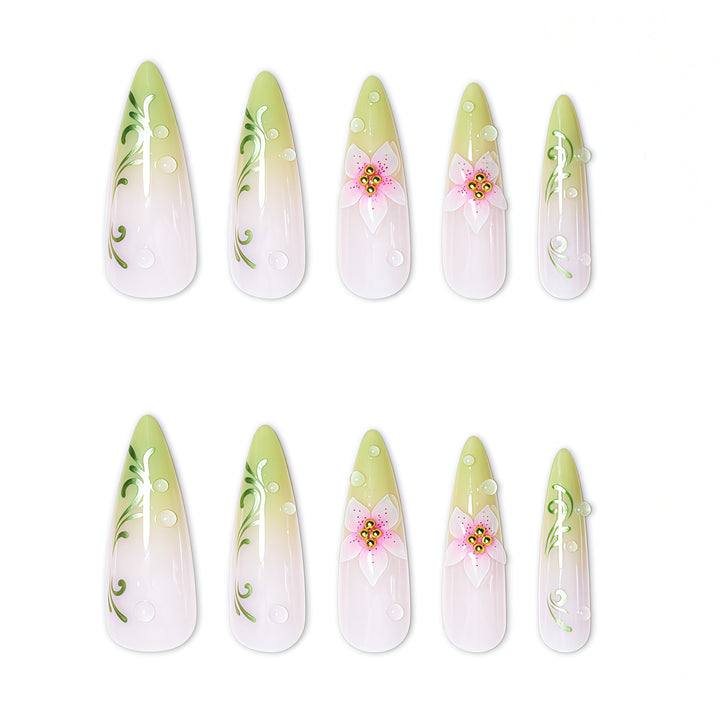 Elegante Stiletto Nagelkunst Verlängerungen Karnz