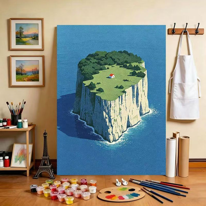 Tropische Insel Landschaft Leinwand Kunstdruck Karnz