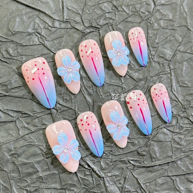Künstlerische Floral-Beschmückte Press-On Nagelkollektion Karnz