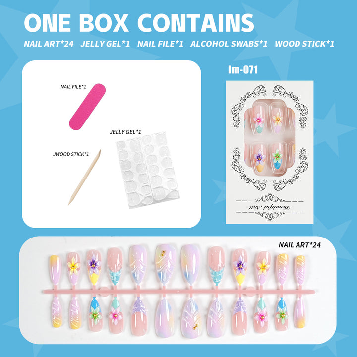 Premium Floral Press-On Nail Art Kit