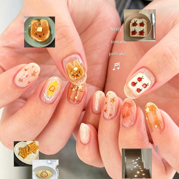 Kreatives Cartoon-Themen Press-On Nageldesign Set