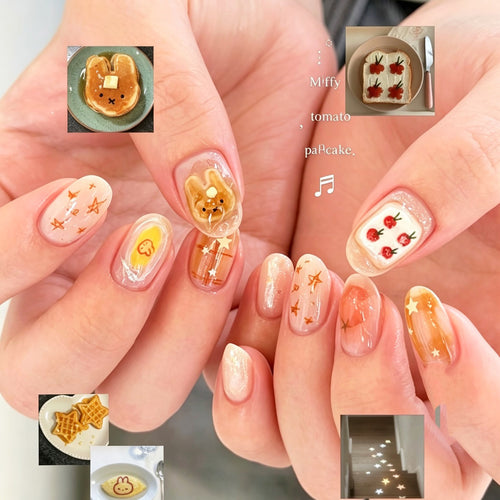 Kreatives Cartoon-Themen Press-On Nageldesign Set
