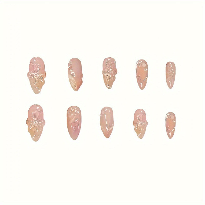 Florale Themen Press-On Nagelkunst Karnz