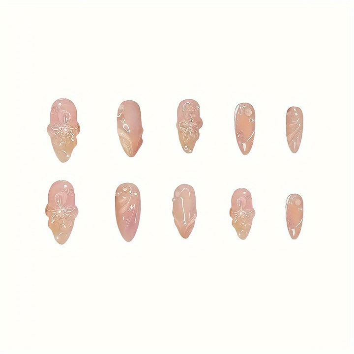 Florale Themen Press-On Nagelkunst Karnz