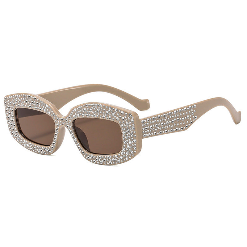 Damen auffällige Sonnenbrille mit glamourösen Strasssteinen Karnz