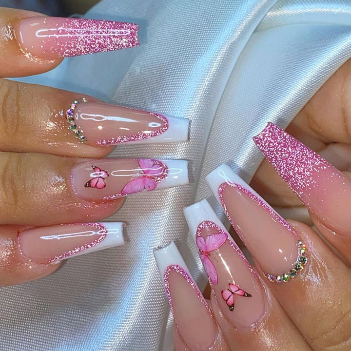 Dekorative Schmetterling Nagelkunst Verlängerungen Karnz