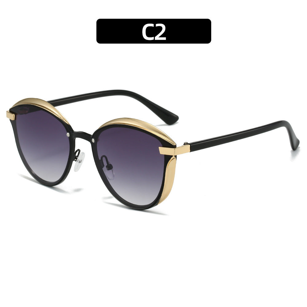 Damen Sonnenbrille mit luxuriösem Metallrahmen und harmonischer Kontur Karnz
